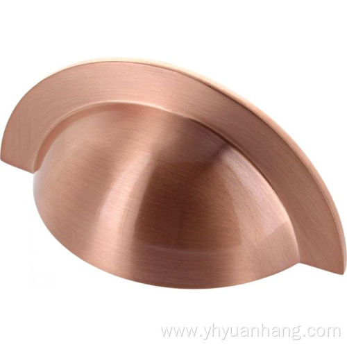 Brushed copper wardrobe handles Cup Pull Handle Round